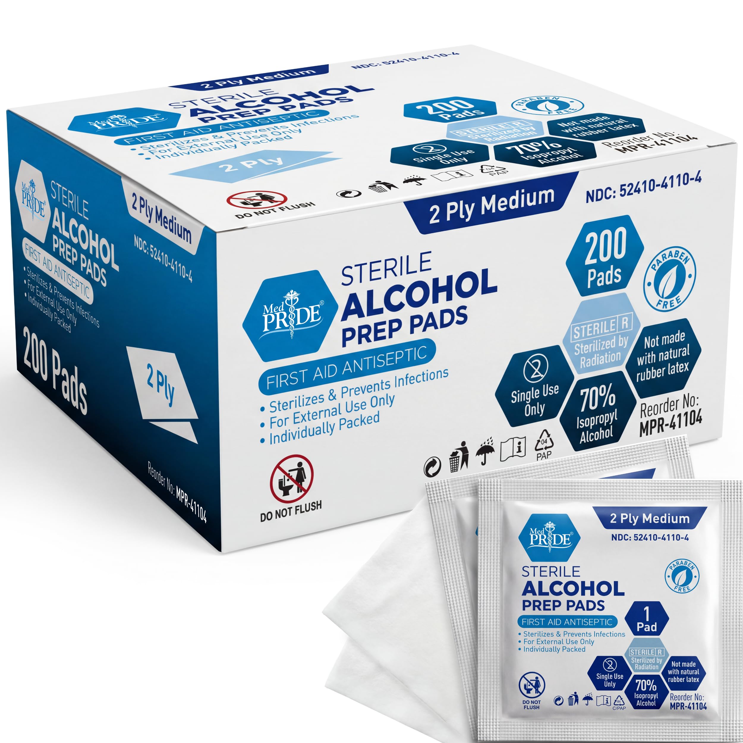 Alcohol Prep Pad — Sterile Medium by Diamond Wipes